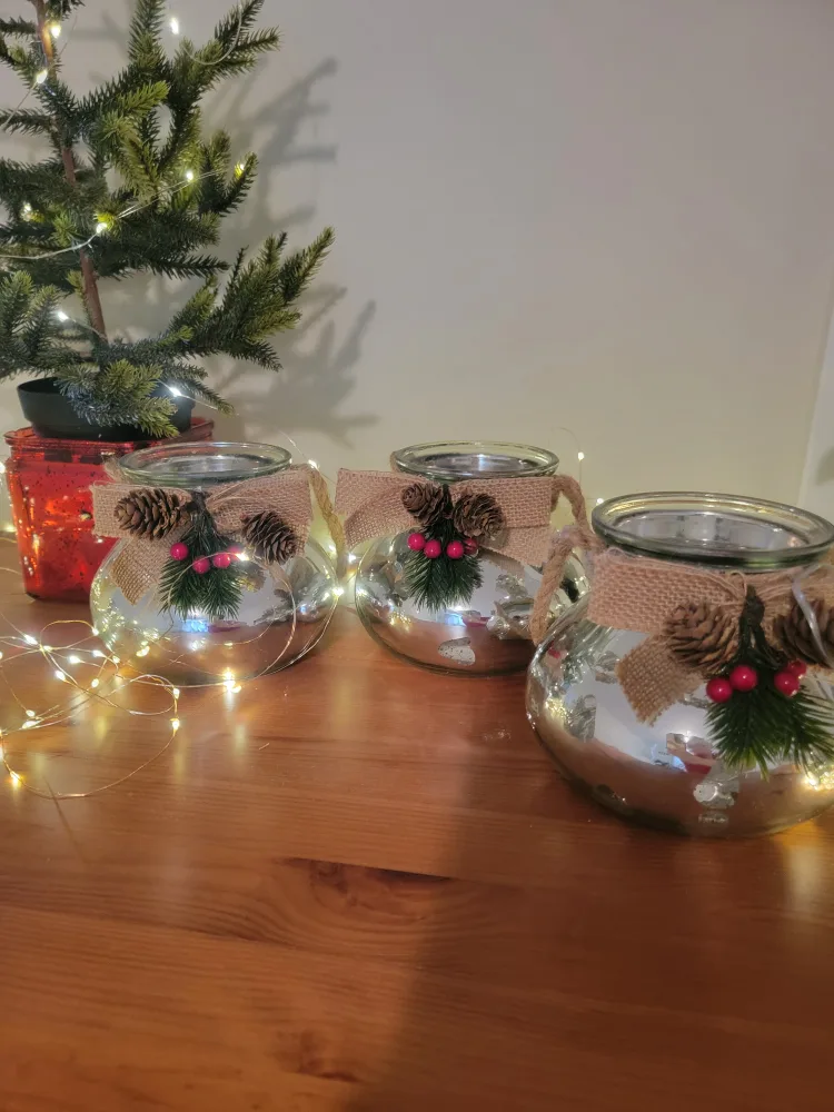 Christmas Mercury Glass Candle Holders thumbnail