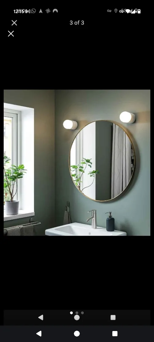 IKEA Round Mirror with Gold Frame image indicator(3)