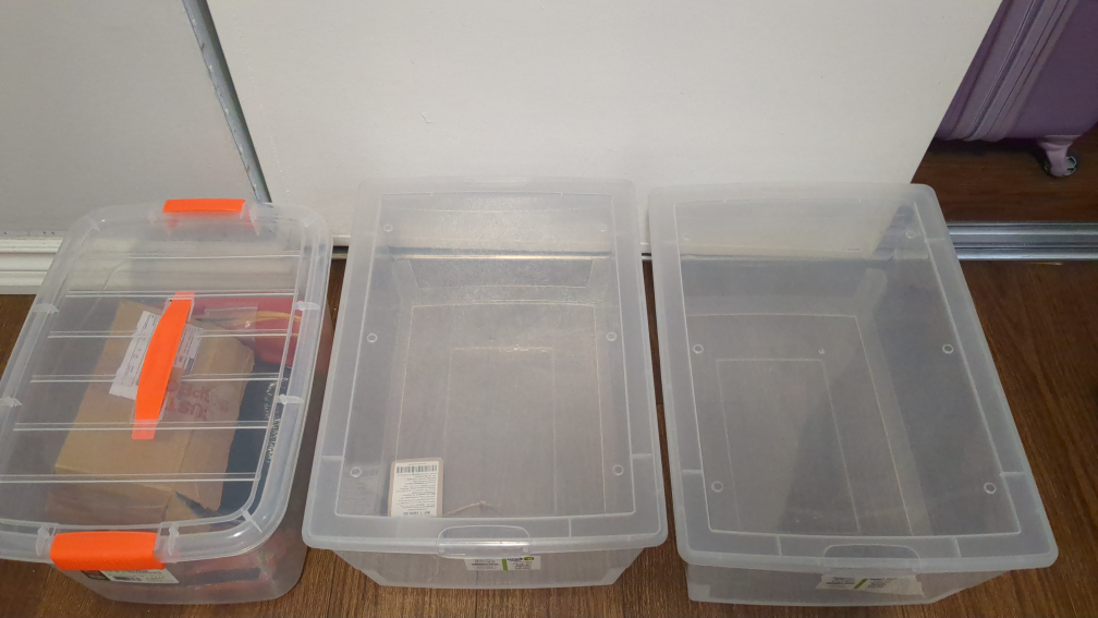 3x HDX Plastic Storage Bins with Lids - photo 2