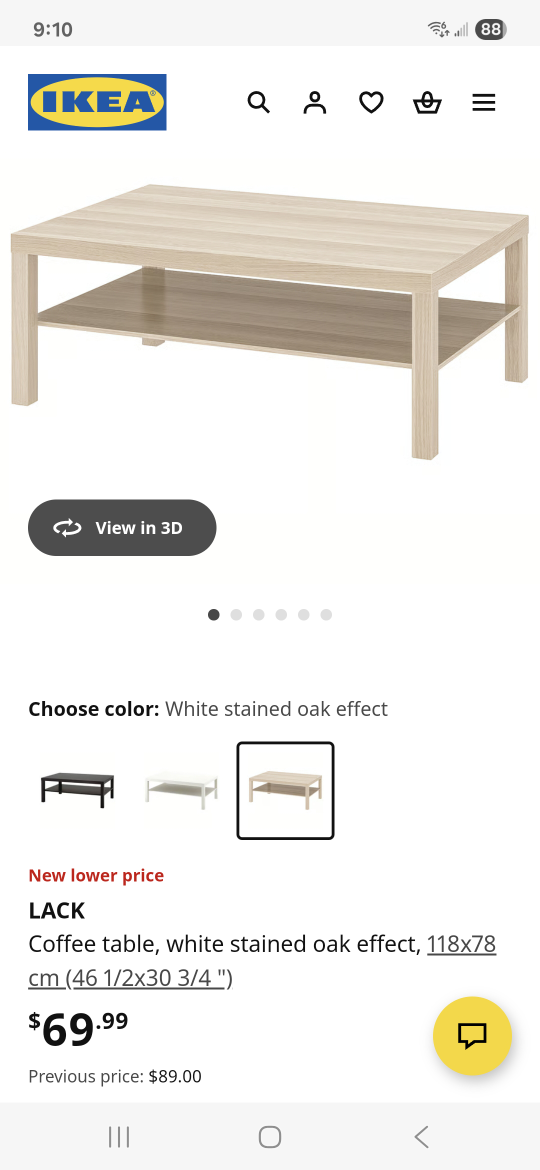 IKEA Lack Coffee Table -  Stained Oak Effect
