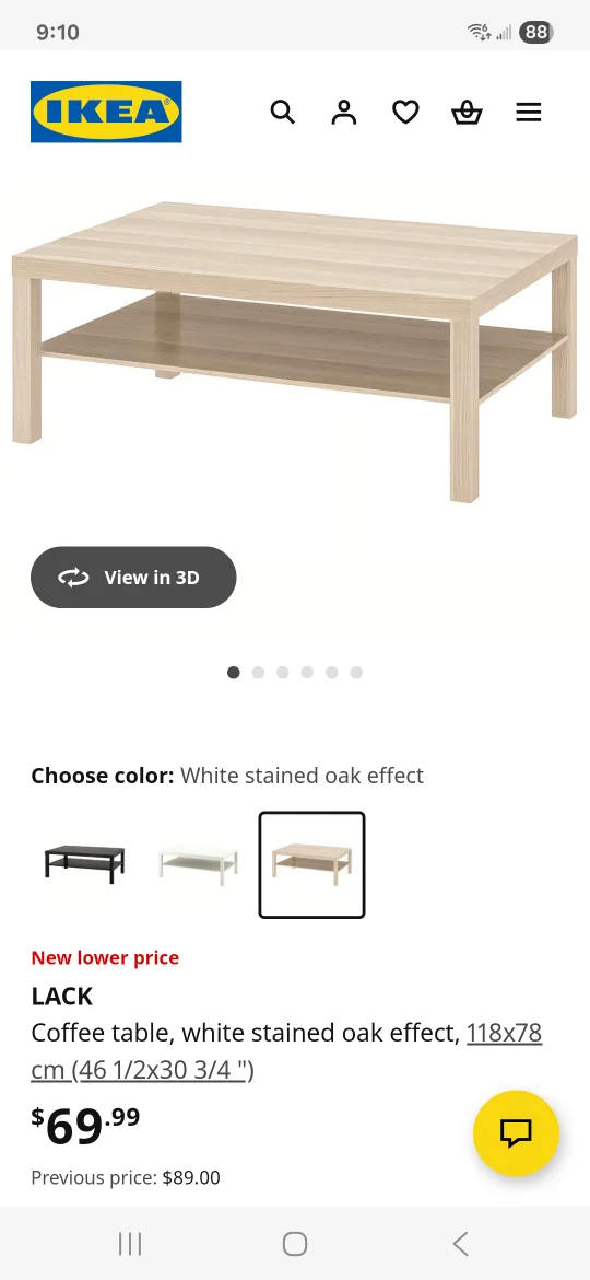 IKEA Lack Coffee Table -  Stained Oak Effect thumbnail
