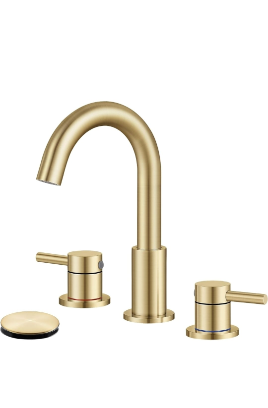 Gold Bathroom Faucet - Hot & Cold 360° Swivel