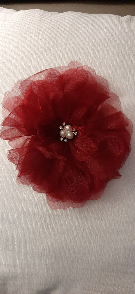 Red Flower Clip/Pin- 4.5" Diameter