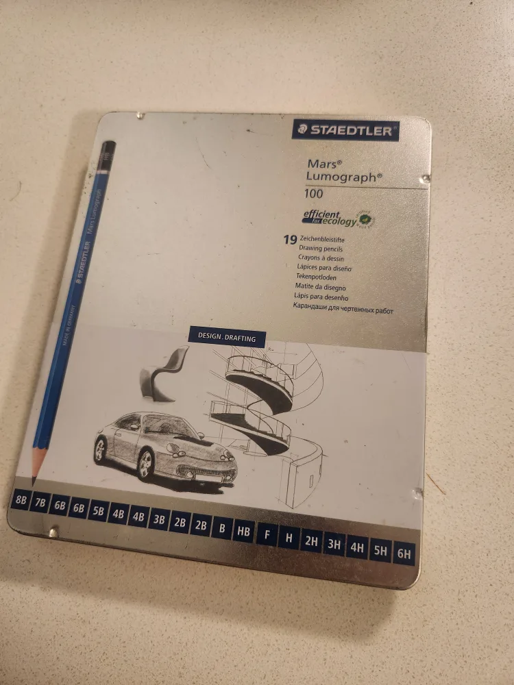 Staedtler Mars Lumograph Pencil Set – 19 Pencils in Metal Case thumbnail