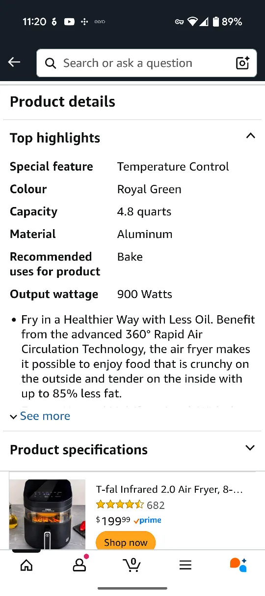 Sun Terriory 4.8 Quart Air Fryer image indicator(4)