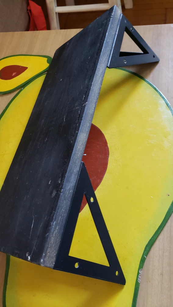 Free | Black Wood Shelf with Metal Brackets - photo 5