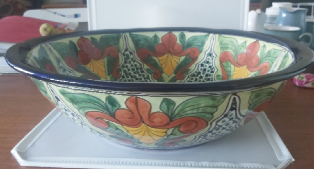 Extra Large Hand Painted Mexican Talavera Bowl