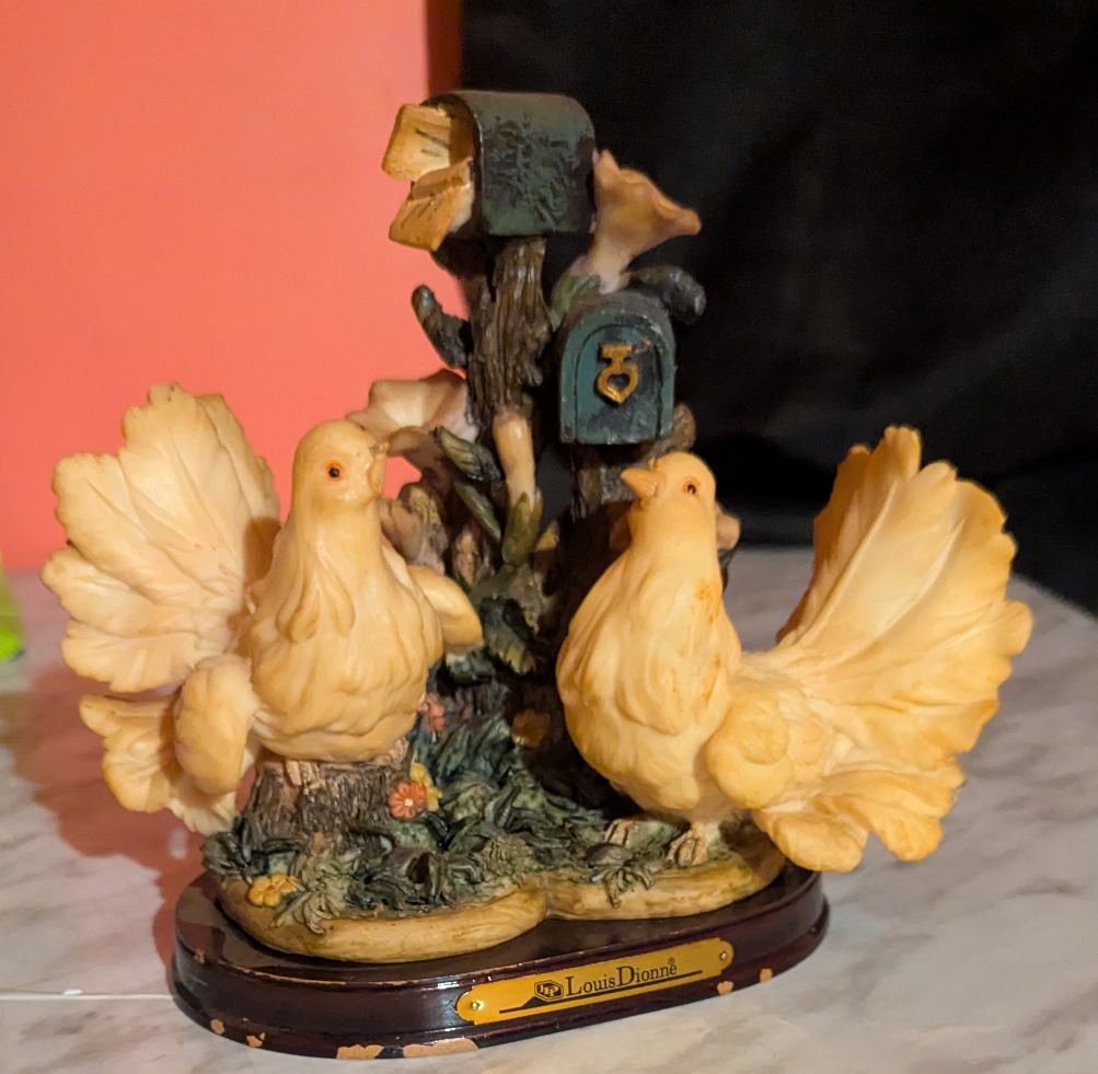 Louis Dione Figurine: Birds by Mailbox