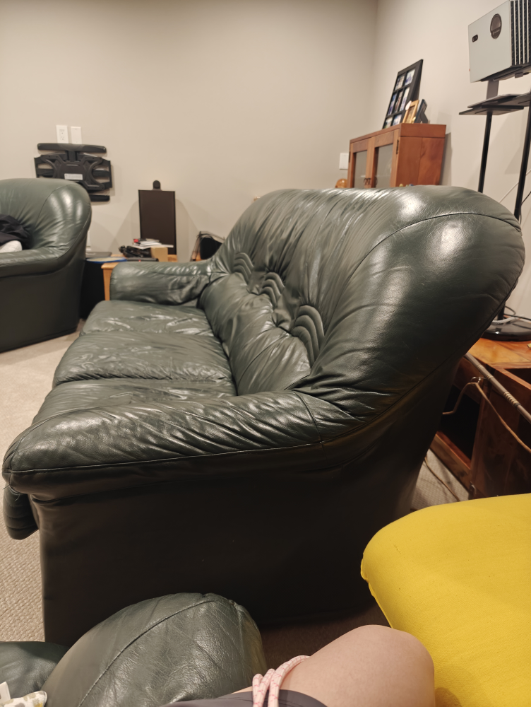 Green Leather Sofa - photo 2