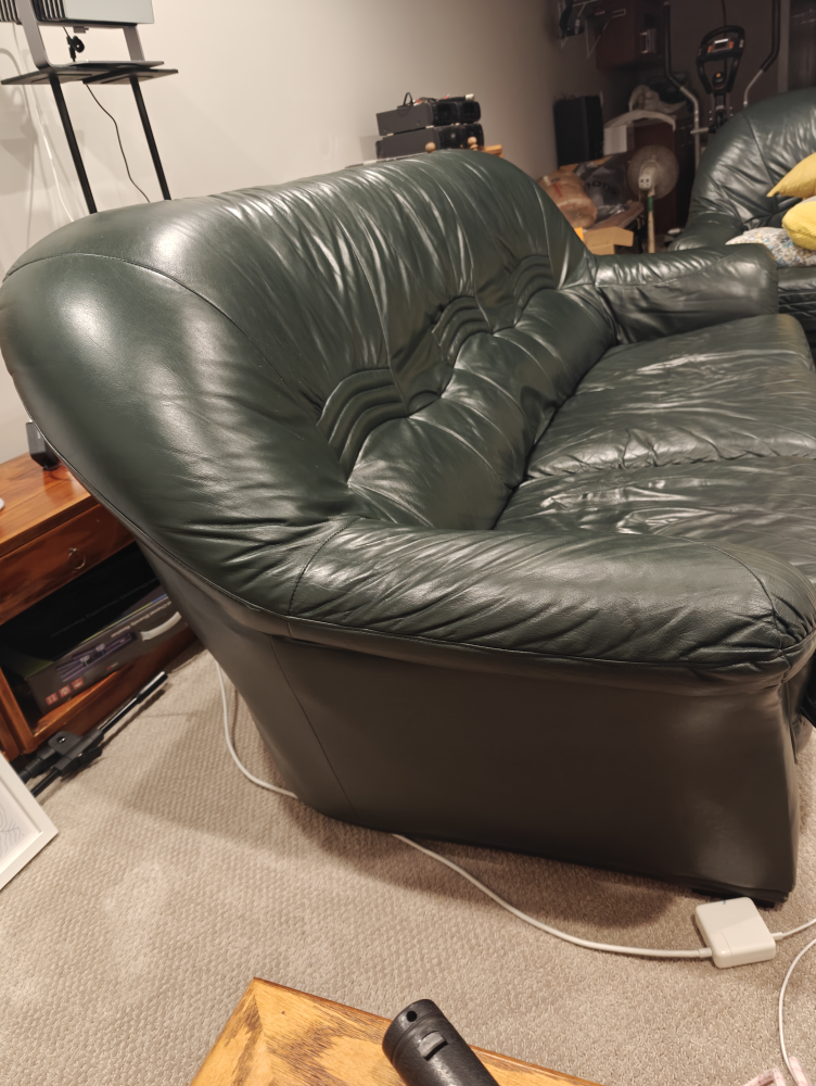 Green Leather Sofa - photo 3