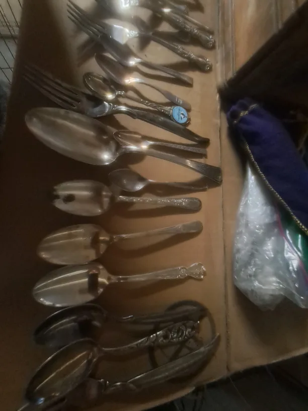 Collective vintage silver plated spoons and forks image indicator(5)