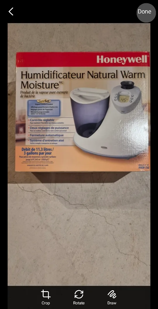 Honeywell Natural Warm Moisture Humidifier HWM-255 thumbnail