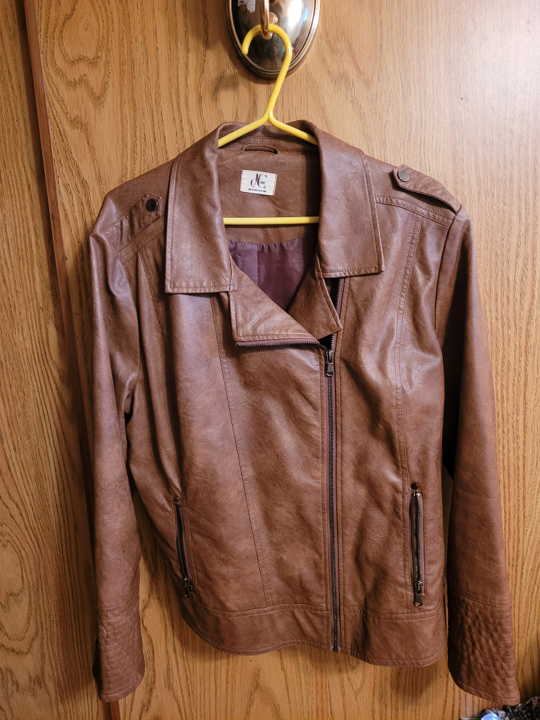 MC Brown Faux Leather Jacket - Size 1X
