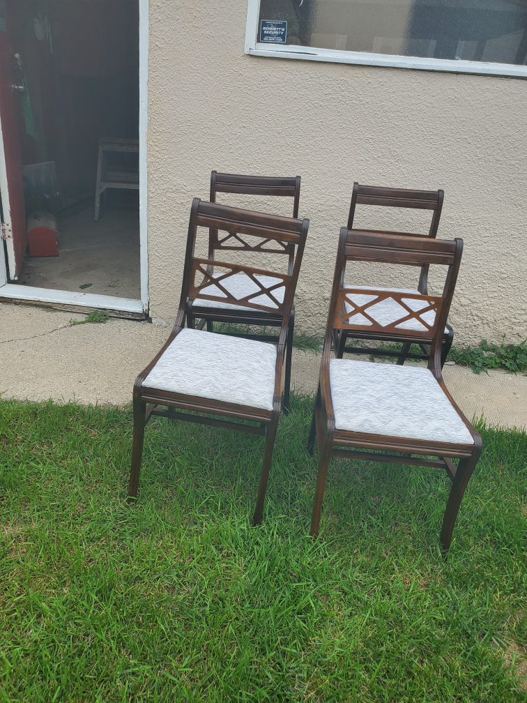 Set of 4 Wooden Dining Chairs - Brown - photo 3