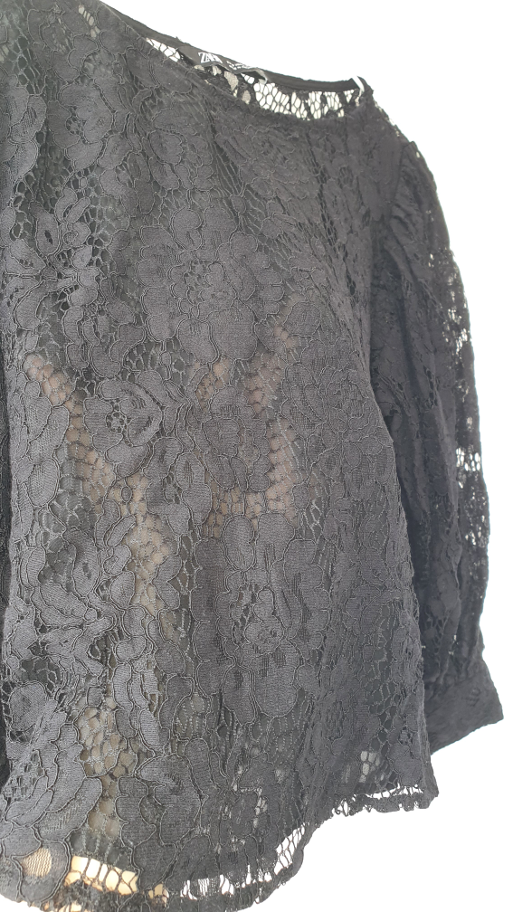 Black Lace Blouse ZARA - photo 3