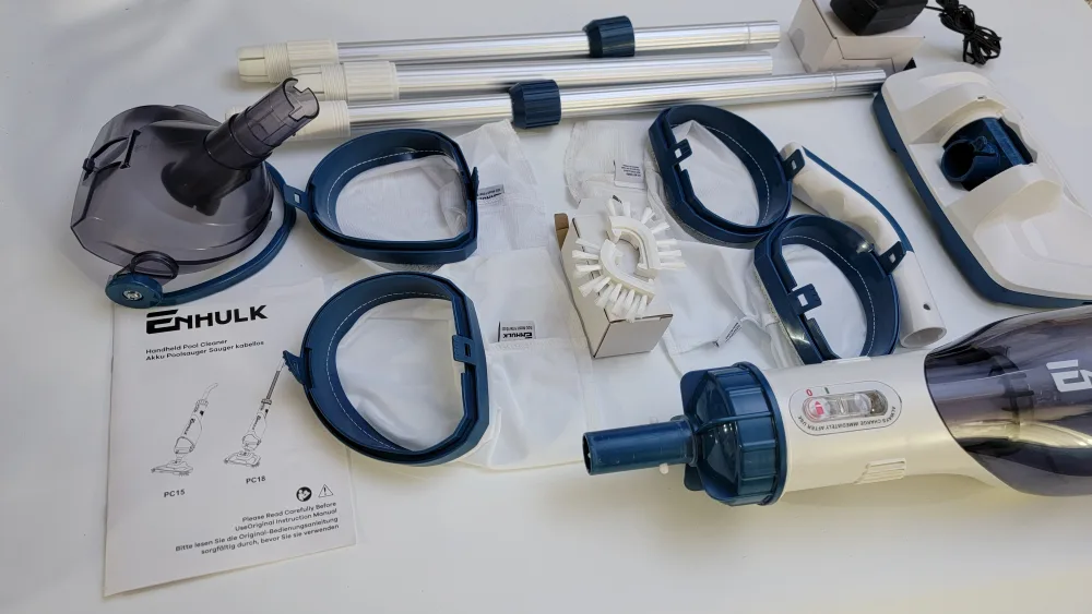 Enhulk Cordless Pool Vacuum 2025 | 13.4” Head, Telescopic Pole image indicator(4)