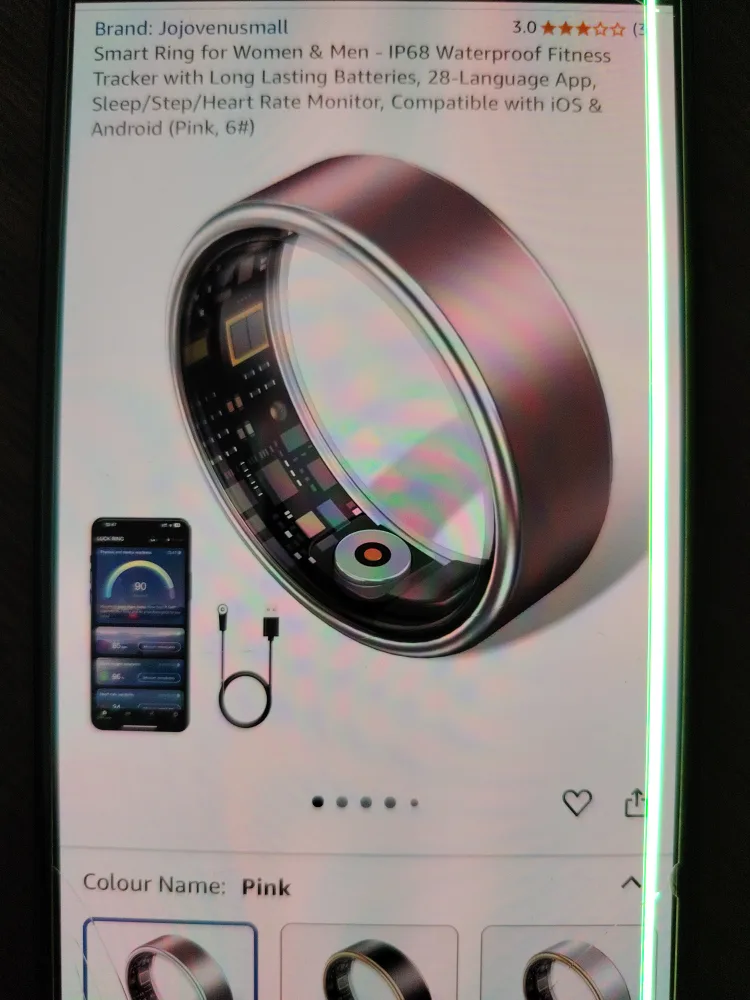 Smart Ring - Pink, Size 6 - New thumbnail
