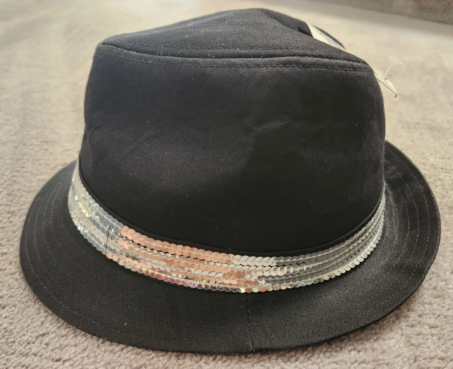Black Fedora Hat with Sequin Band - O/S image indicator(2)