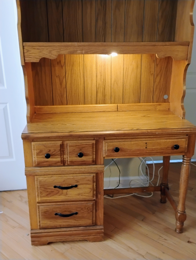 Wooden Desk with Hutch - photo 2