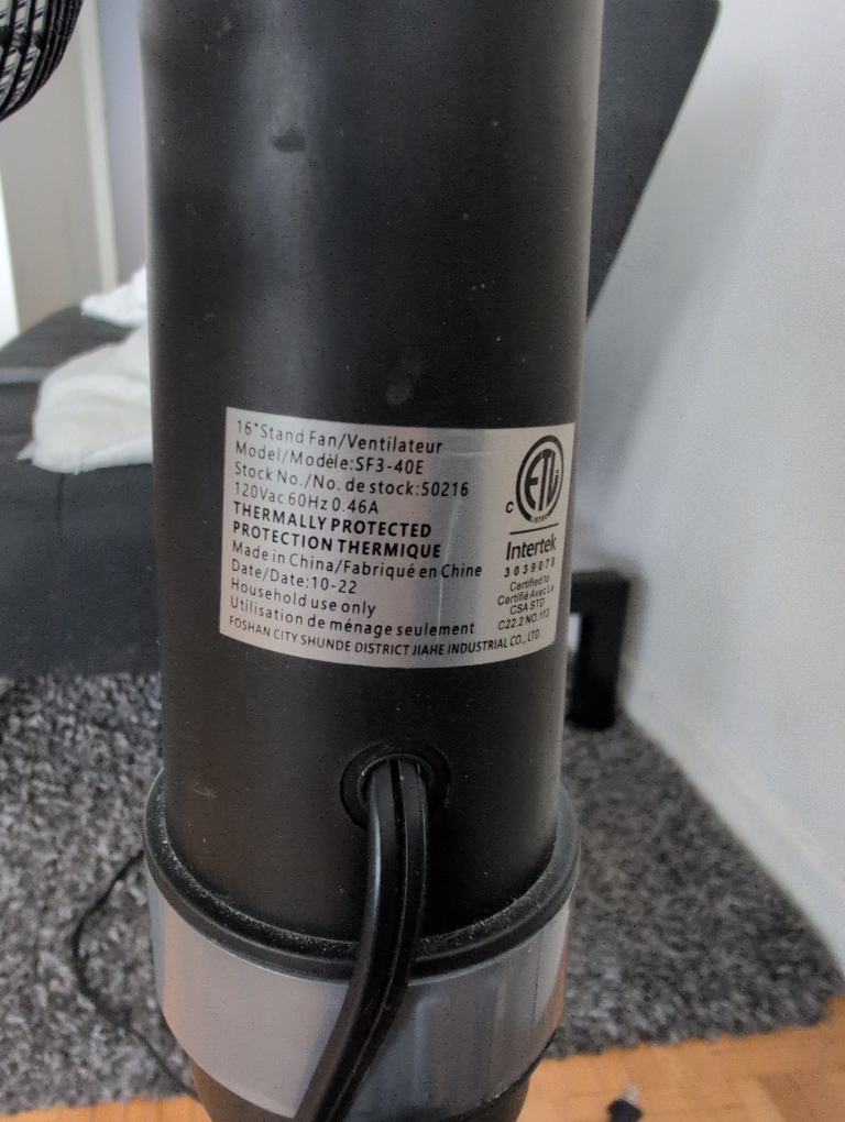 16" Stand Fan SF3-40E - photo 3