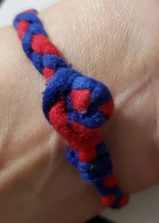 Handmade Braided Bracelet - Red & Blue image indicator(3)