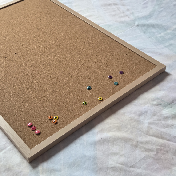 Wooden Frame Cork Board with Pins - photo 2