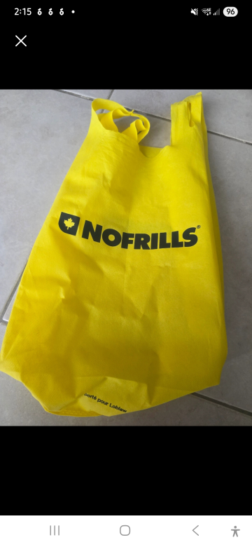 No Frills Yellow Reusable Shopping Bag