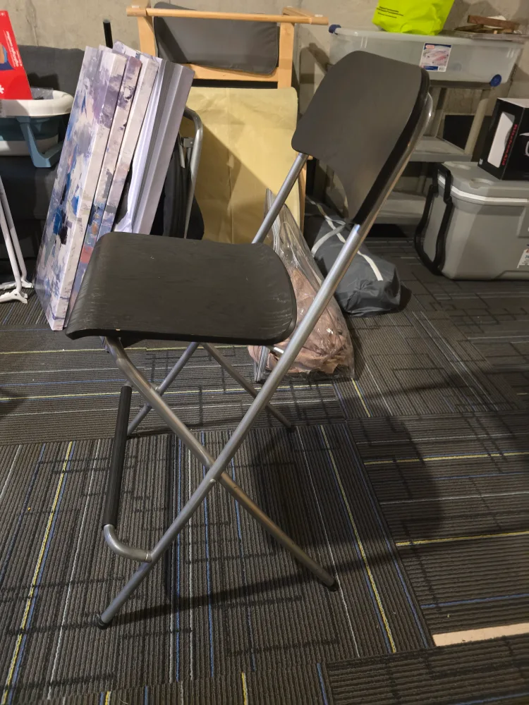 Folding Bar Stool - Black thumbnail