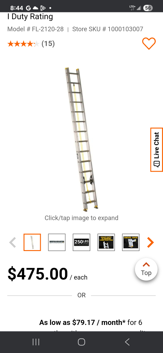 heavy duty 28 ft. extension ladder