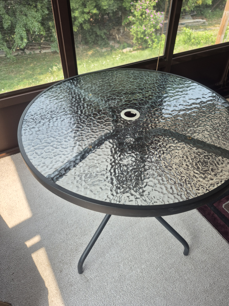 Round Glass Top Patio Table - photo 3