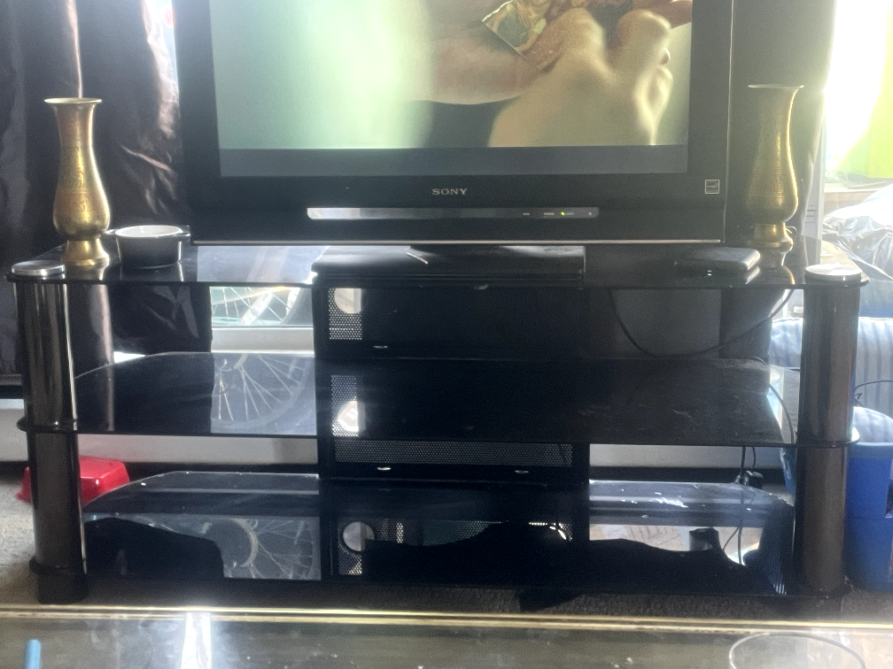 Black Glass TV Stand