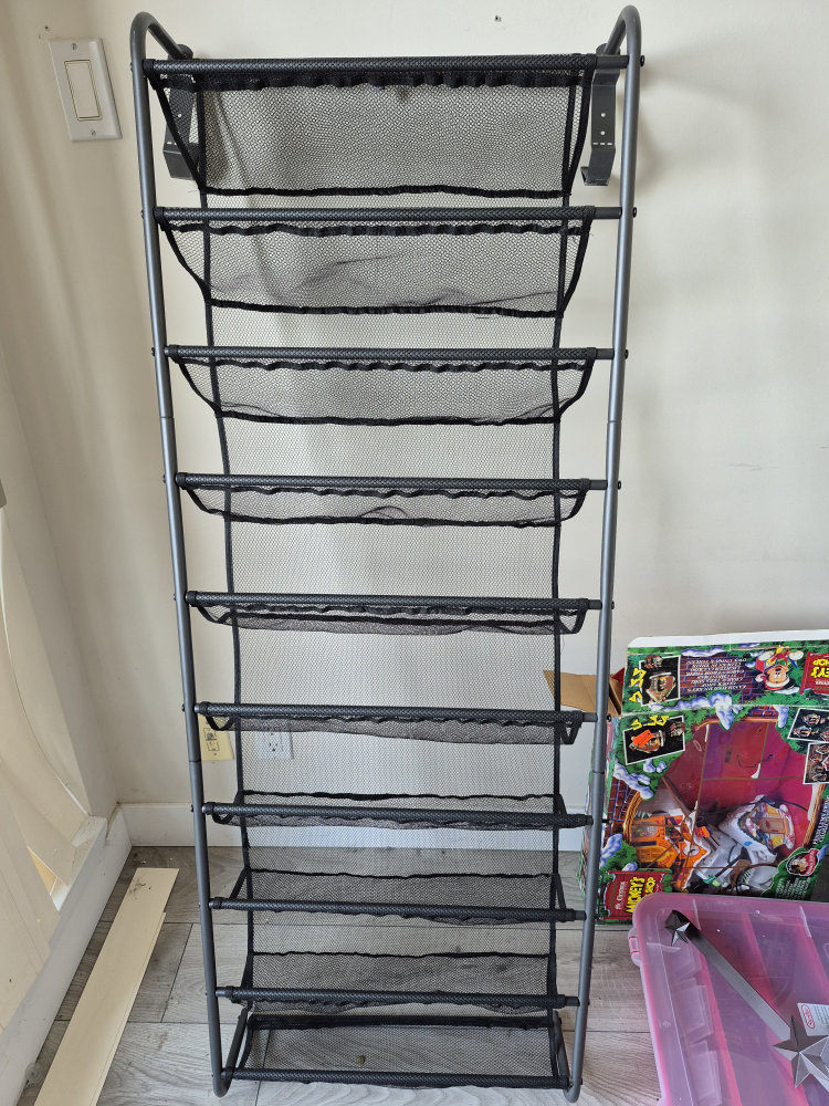 Over the Door Shoe Organizer, Black Mesh