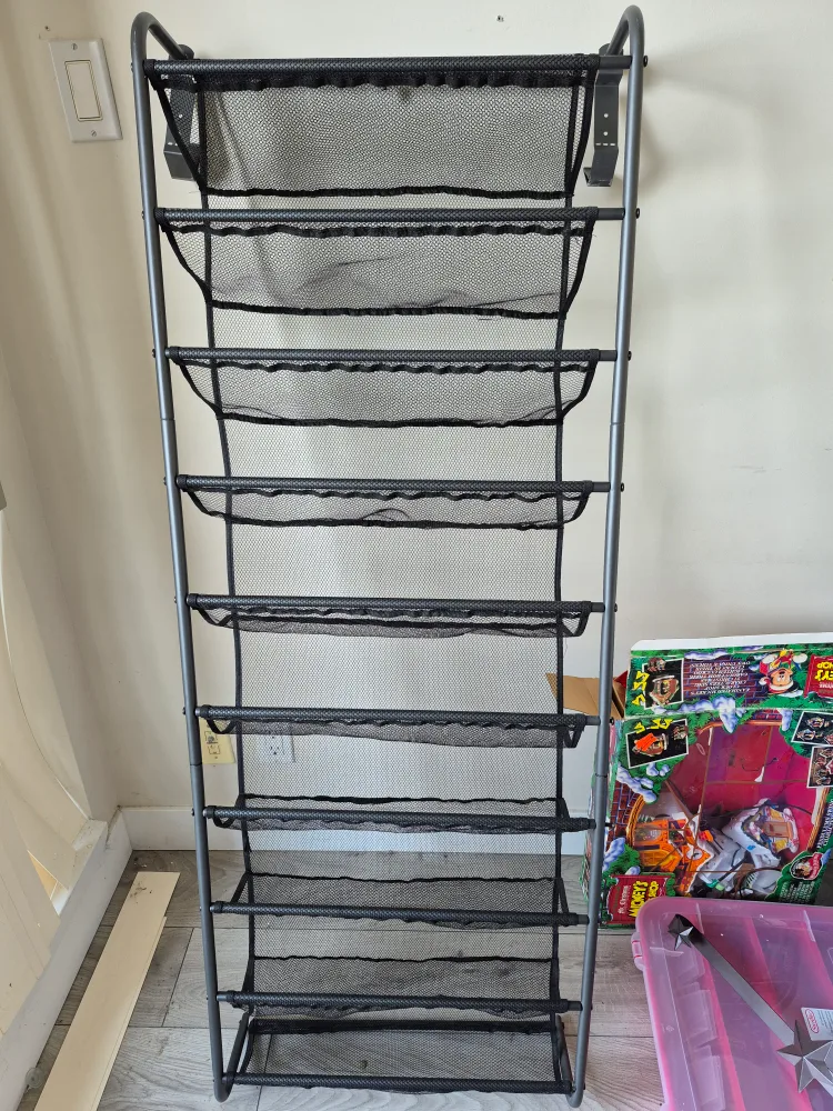 Over the Door Shoe Organizer, Black Mesh thumbnail
