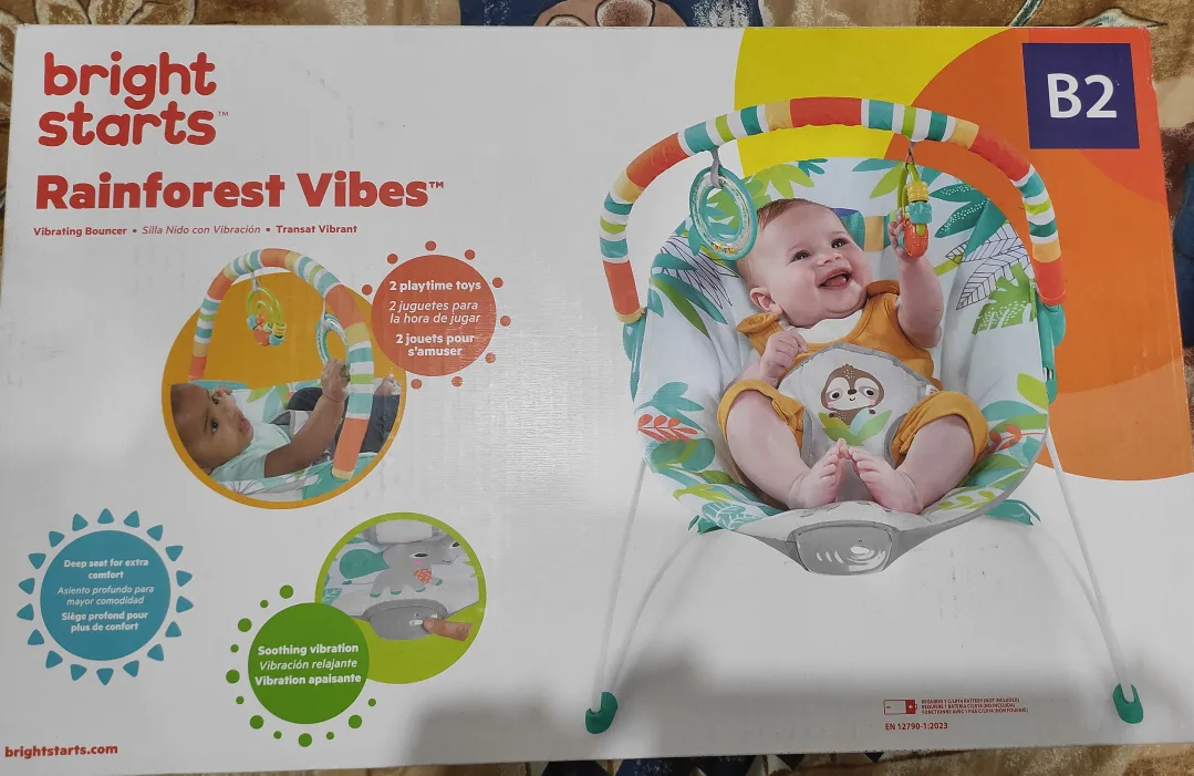 Bright Starts Rainforest Vibes Vibrating Bouncer thumbnail