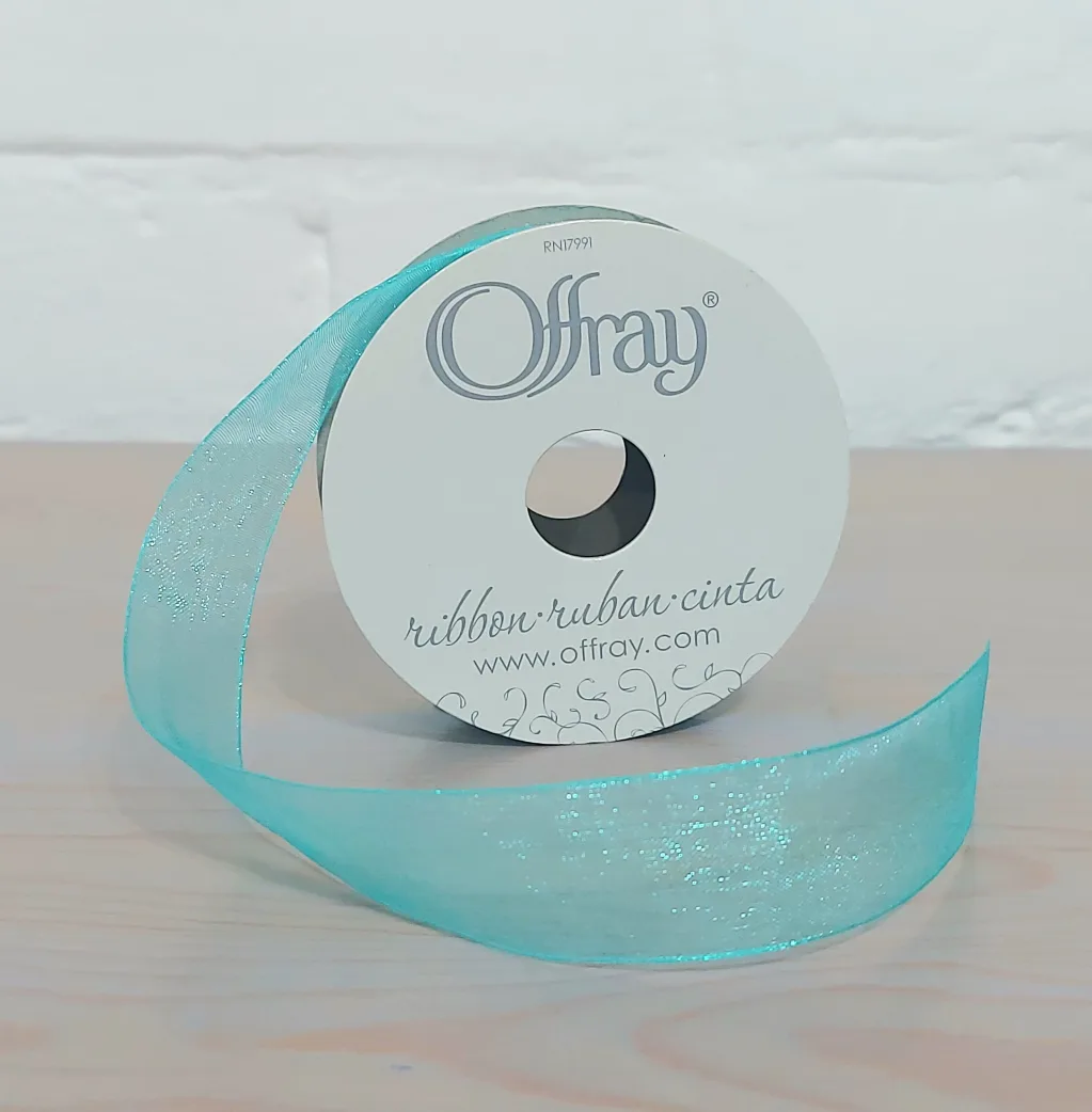 trade or $1! 🛍 teal chiffon ribbon spool thumbnail