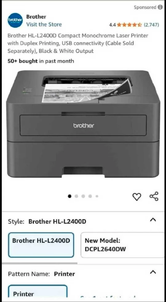 Brother HLL2400D Monochrome All-In-One Laser Printer