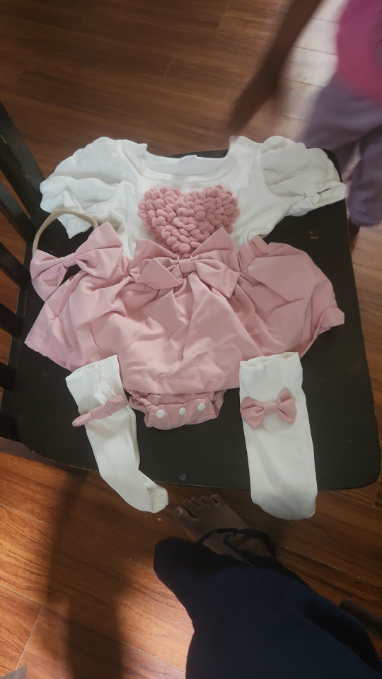 Baby Girl Pink Bow Outfit Set
