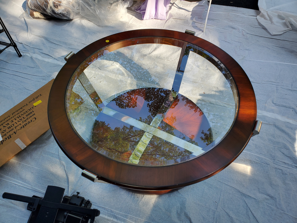 Round Glass Top Coffee Table