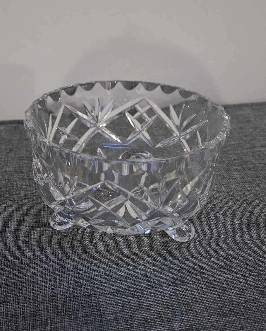 Crystal Glass Bowl with Star Pattern