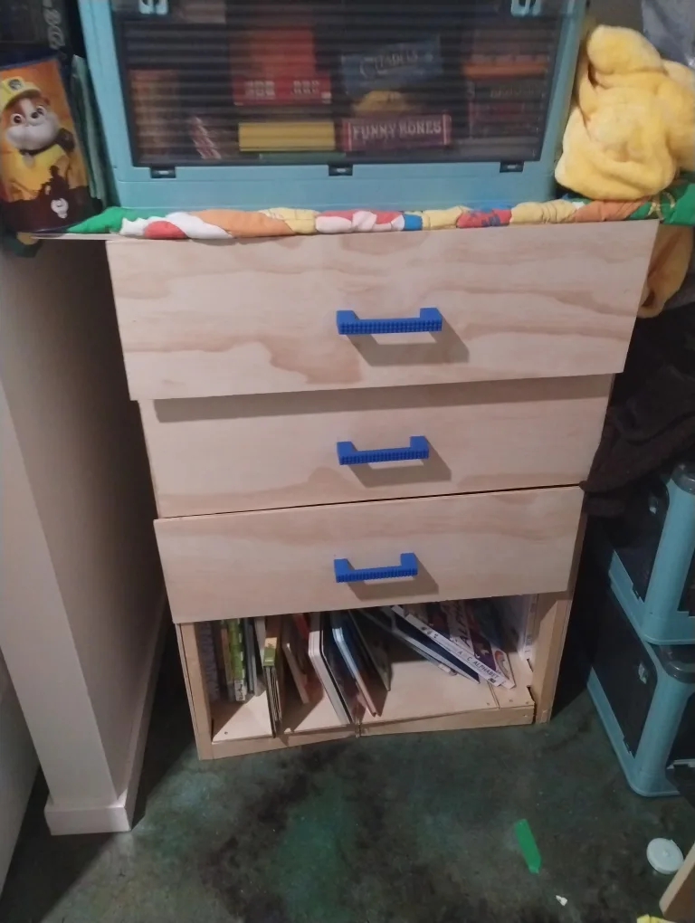 Wooden 3-Drawer Dresser with Lego Handles thumbnail