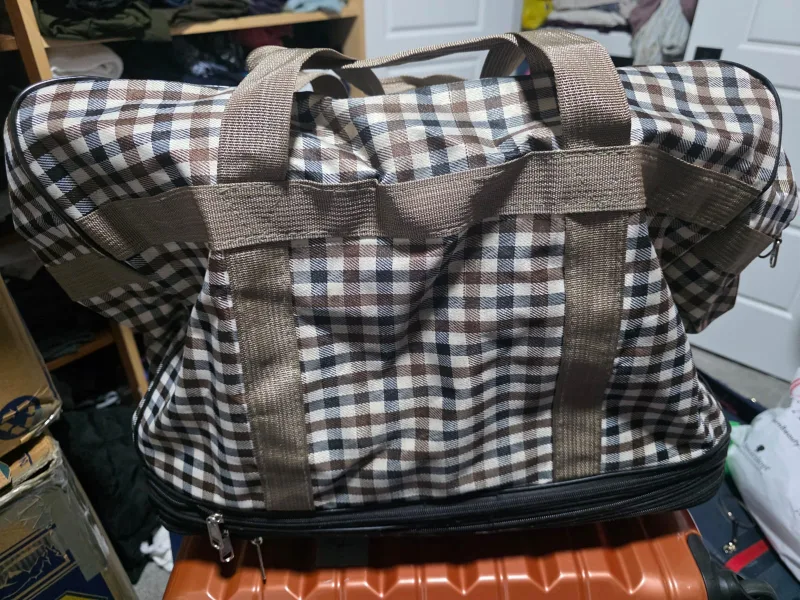 Checkered Rolling Duffle Bag