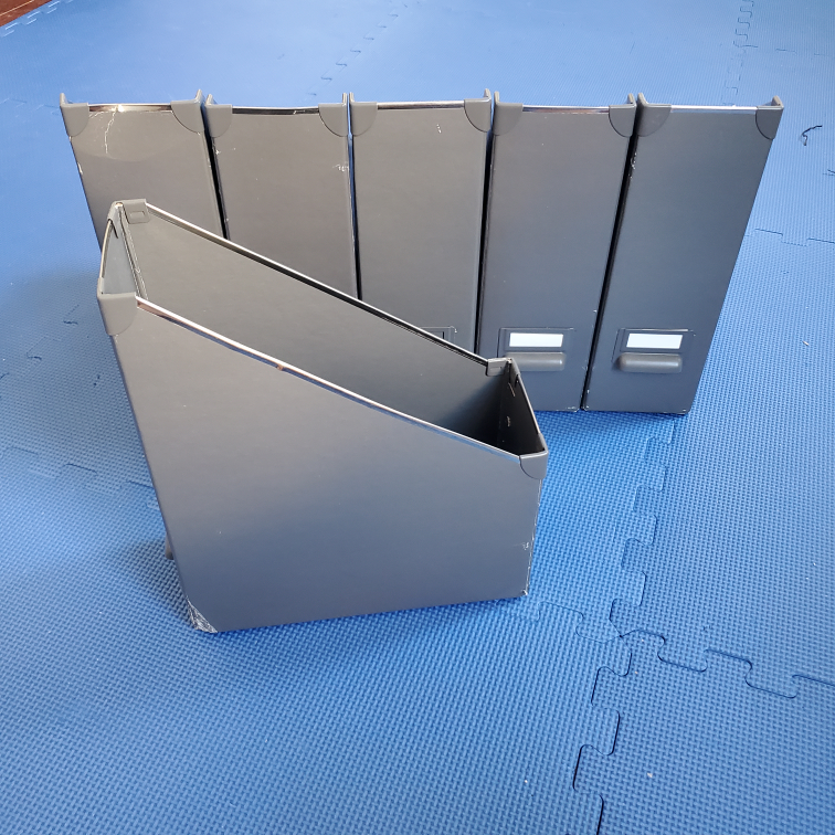 Gray Metal Magazine File Holders (Set of 6)