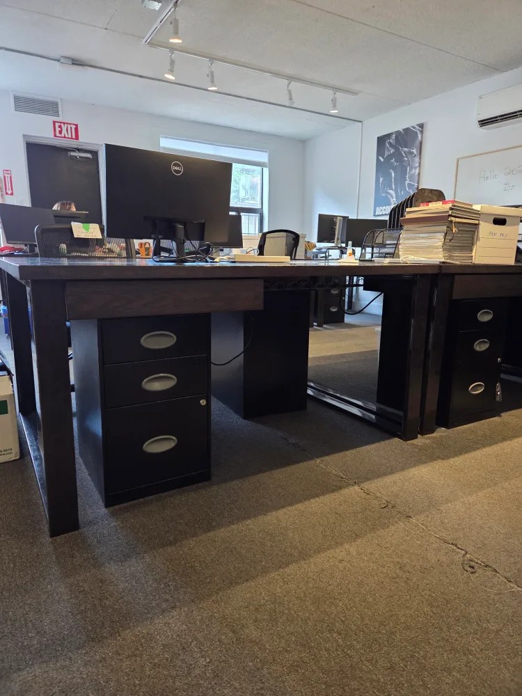 Large Dark Wood Office Desk (x12) image indicator(2)