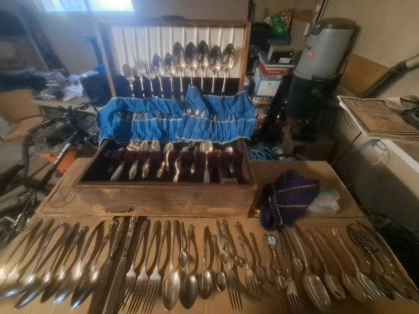 Collective vintage silver plated spoons and forks