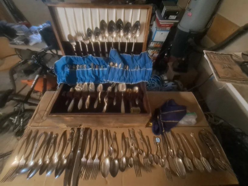 Collective vintage silver plated spoons and forks image indicator(2)