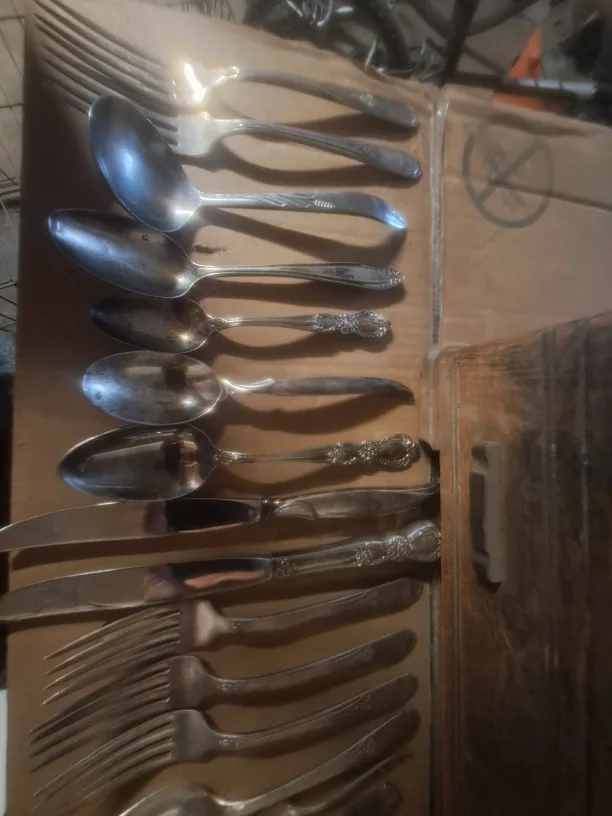 Collective vintage silver plated spoons and forks image indicator(3)