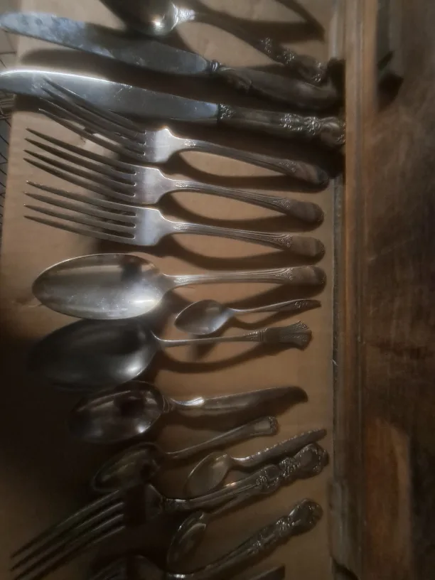 Collective vintage silver plated spoons and forks image indicator(4)