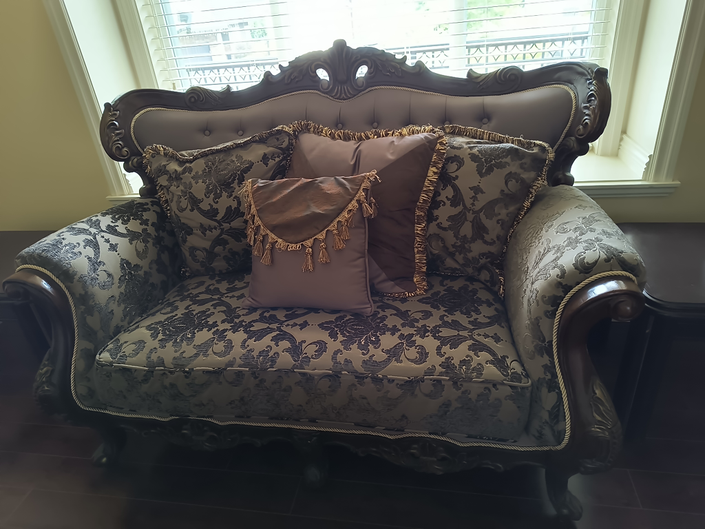 Ornate Sofa + loveseat+ side table with Pillows - photo 3