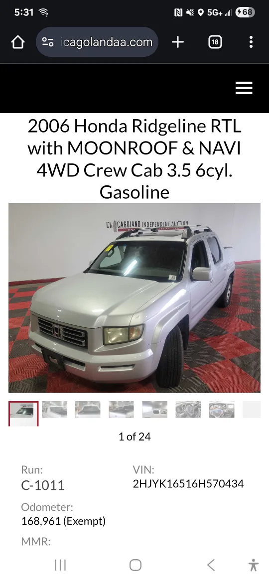 2006 Honda Ridgeline RTL Crew Cab 4WD thumbnail