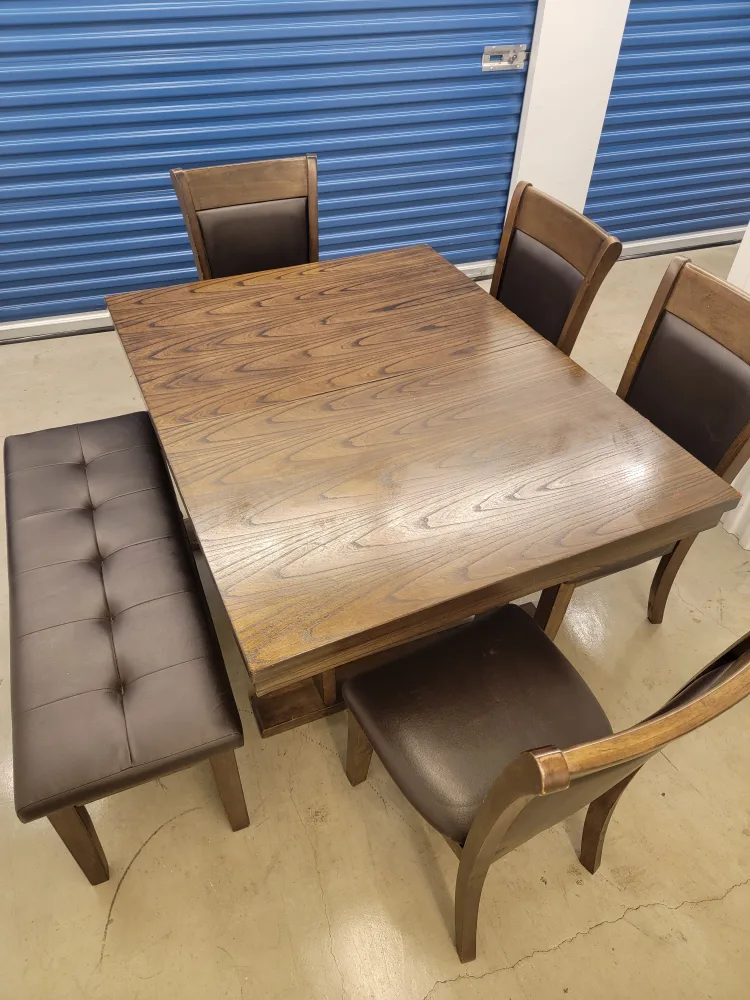 Dining Table Set - Table, 4 Chairs & Bench thumbnail